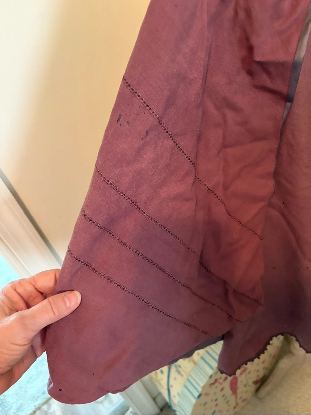 2pc. Vintage dress/Ribbon Tie  cape in Dusty Rose 2/3 *** vintage unbranded